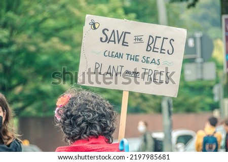 Similar – Image, Stock Photo Fridays for future demo