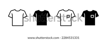 T-shirt vector icon set. Clothing symbol. Tee logo for mobile concept and web design