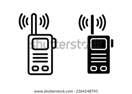 Walkie talkie icon vector set. Electronic speak devices symbol