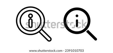 Searching info icon vector set. Information on screen symbol