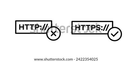 Https icon vector set. Http https protocol connection symbol