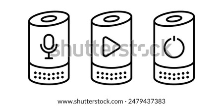 Smart speaker icon vector set. Wireless speaker symbol