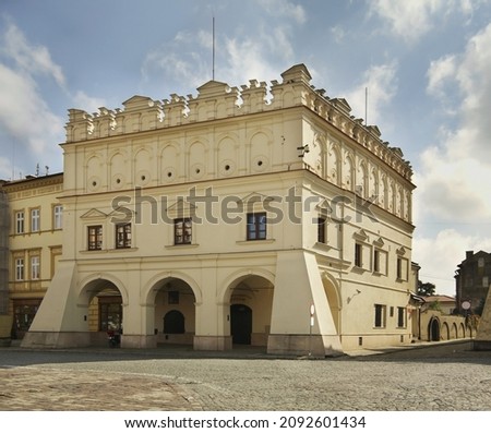 Historical Orsetti house at Market square in Jaroslaw. Poland Zdjęcia stock © 
