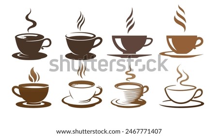 Original Vectors of Coffee Cups Logo Art Symbol Design Icons Illustration ( Vector Art Creation Not AI Content)	