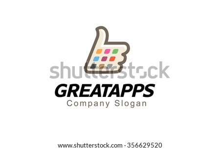 Great Thumb apps Logo Symbol Design Illustration