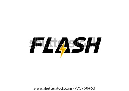 Creative Letter Flash Text Symbol Logo Vector Design Illustration