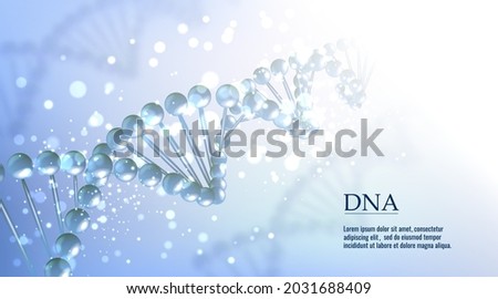 Science background with abstract DNA helix. Science Concept for cosmetic or healthcare, medical, biotechnology or chemistry.	