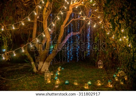 wedding decorations at night