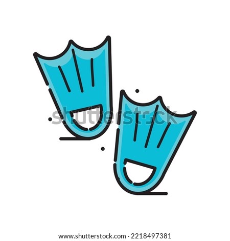 diving fins icon vector image with white background