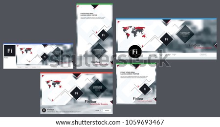 Social media cover header background template, social media post, header, with logo template. Template cover header for social media, banner,  advertising business corporate. Vector illustration.
