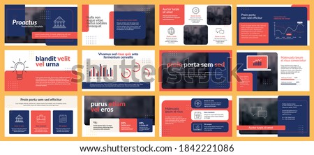 Presentations templates elements and infographics in vector design. Business template for presentation slide, corporate report, marketing, flyer and leaflet,  advertising, annual report and banner.