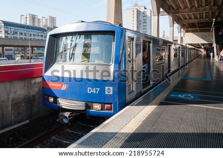 SAO PAULO, BRAZIL - June 24: Belem Metro Station, located on the red line, connects the east with the west of the city of Sao Paulo, on June 24, 2012 in Sao Paulo.