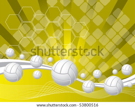 Abstract Background And Volleyballs Stock Vector Illustration 53800516 ...