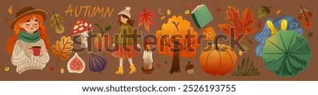 Similar – Image, Stock Photo Girl walking under a pine tree, looking at the sea