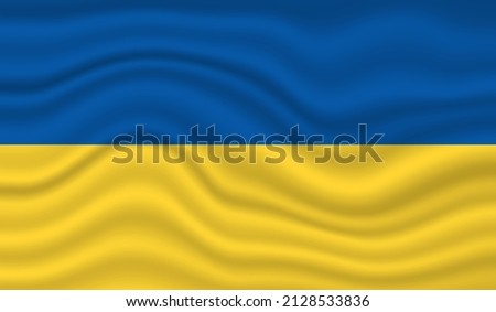 Ukraine National Flag vector design. Ukraine flag 3D waving background vector illustration