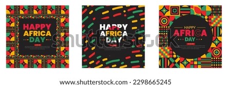 happy Africa day social media post banner design template set. happy Africa day background or banner design Template.