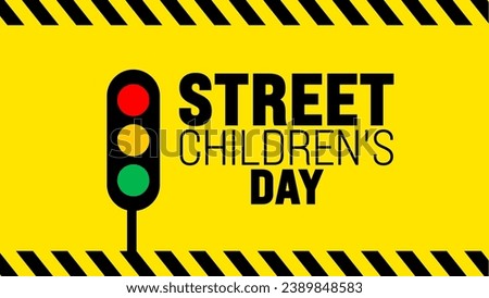 Street Children's day background design template use to background, banner, placard, card, book cover,  and poster design template with text inscription and standard color. vector