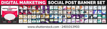 big mega set of digital marketing social media post banner template. clean minimal editable square digital marketing web banner or business marketing post banner big mega bundle collection.