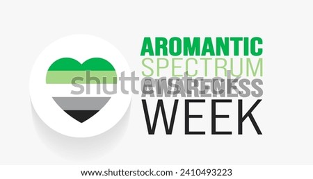 February is Aromantic Spectrum Awareness Week background template. Holiday concept. background, banner, placard, card, and poster design template with text inscription and standard color. vector 