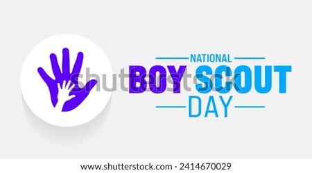 February is National Boy Scout Day background template. Holiday concept. use to background, banner, placard, card, and poster design template with text inscription and standard color. vector 