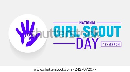March is National Girl Scout Day background template. Holiday concept. use to background, banner, placard, card, and poster design template with text inscription and standard color. vector