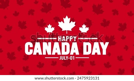 1 July is Happy Canada Day pattern background template with Canada flag maple leaf. use to background, banner, placard, card, poster design. celebrating Canada independence day banner.