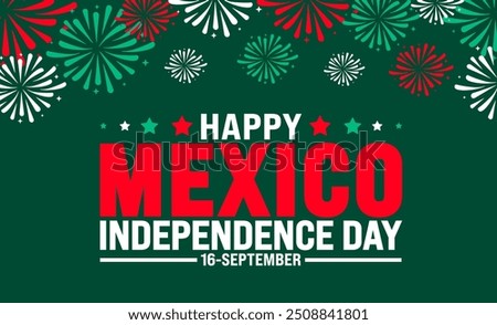 16 September Mexico Independence Day background or banner design template with fireworks. día de la independencia méxico background. Holiday concept.