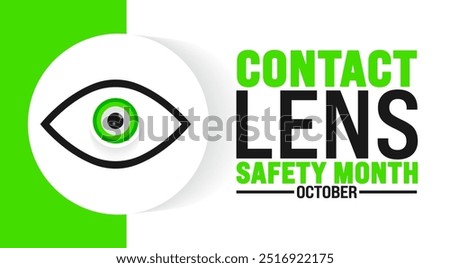 Contact Lens Safety Month background or banner design template is observed every year in October. Holiday concept. Template for card, poster, placard, template. eps 10