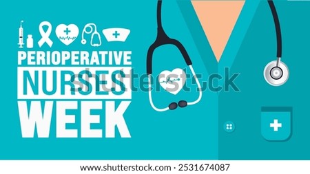 Perioperative Nurses Week background or banner design template is observed every year in November. Holiday concept. Template for card, poster, placard, template.