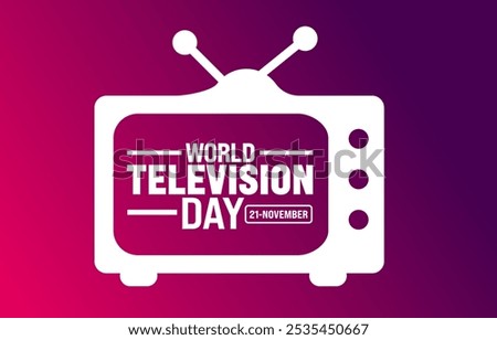 World Television Day background or banner design template is observed every year in November. Holiday concept. Template for card, poster, placard, template.