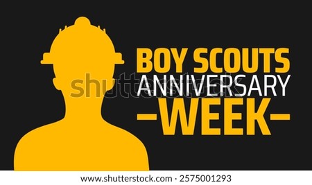 Boy Scouts anniversary week background banner or poster design template. observed every year in February. Holiday concept. Use to any Template, card, poster, placard, template.