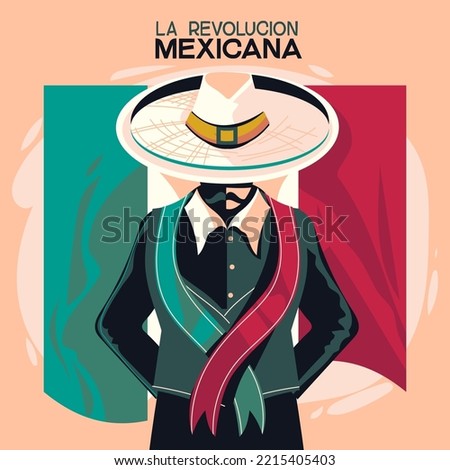 Revolucion Mexicana mean Mexican Revolution Concept Illustration