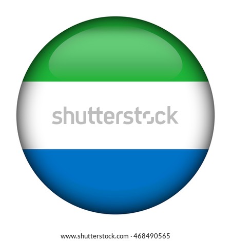 Round glossy Button with flag of Sierra Leone