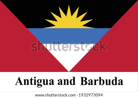 The good national flag of Antigua and Darbuda is high detailed