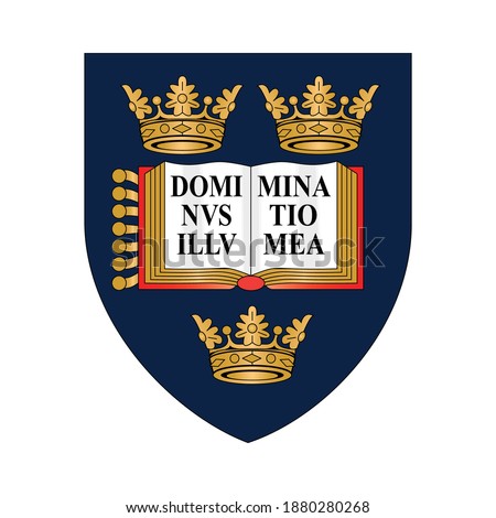 Coat of arms University of Oxford, The Chancellor, Masters and Scholars of the University of Oxford logo vector illustration