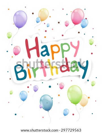 Vector Illustration Of A Happy Birthday Greeting Card - 297729563 ...