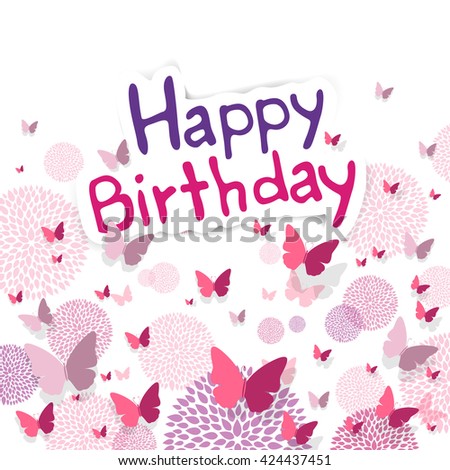 Download Vector Illustration Of A Happy Birthday Greeting Card With ...