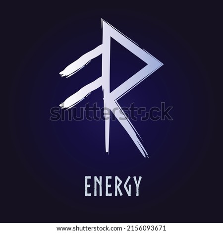 Hand drown full editable norse symbol for energy.