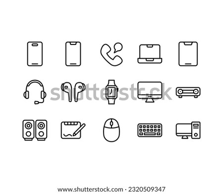 Gadgets and electronics icon pack with full vector, it can be used for any purpose like make an app or website.