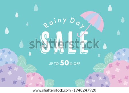 vector background with hydrangeas in the rain for banners, cards, flyers, social media wallpapers, etc.