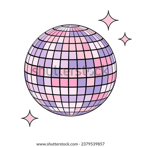 vector illustration of a retro disco ball isolated on white for banners, cards, flyers, social media wallpapers, etc.