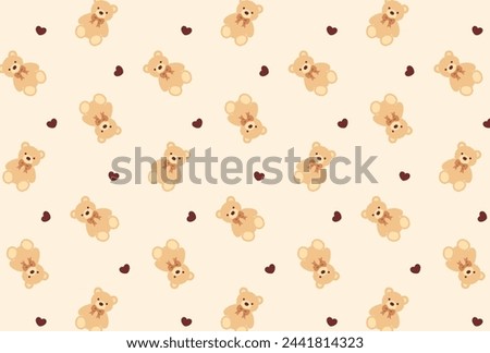 seamless pattern with teddy bears and hearts for banners, cards, flyers, social media wallpapers, etc.