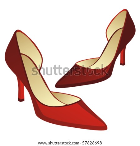 Fully Editable Vector Illustration Of High Heel Pair Of Shoes ...