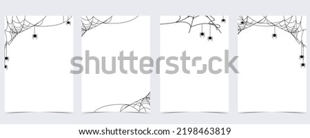 Party halloween postcard with web, spider, bat