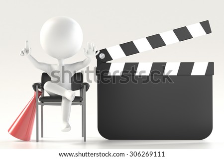Illustration of film director and clapperboard