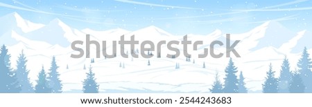 Similar – Image, Stock Photo Valley in snowy mountain range