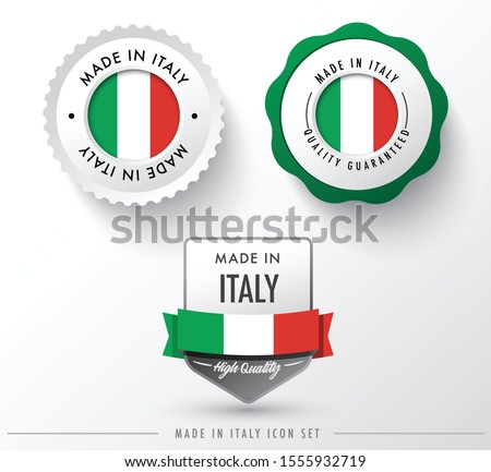 Made in Italy icon set isolated on white background ,for infographics and banner templates : Vector Illustration