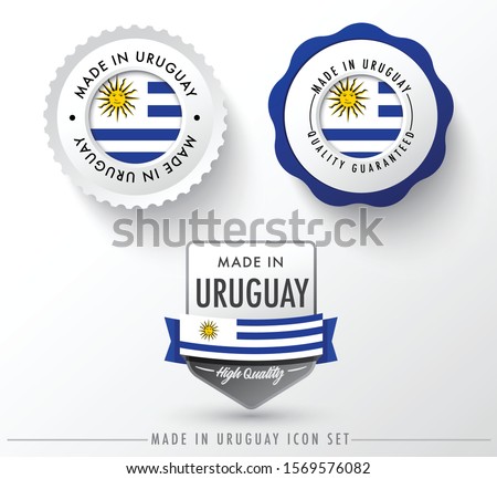 Made in Uruguay icon set isolated on white background ,for infographics and banner templates : Vector Illustration