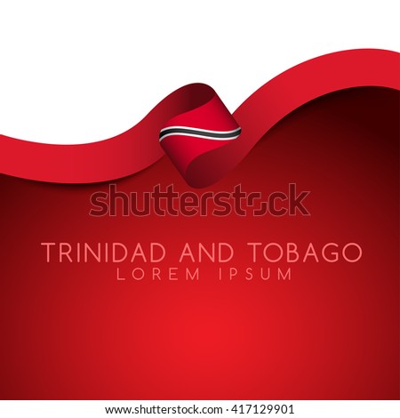 Trinidad and Tobago Flag Ribbon : Vector Illustration