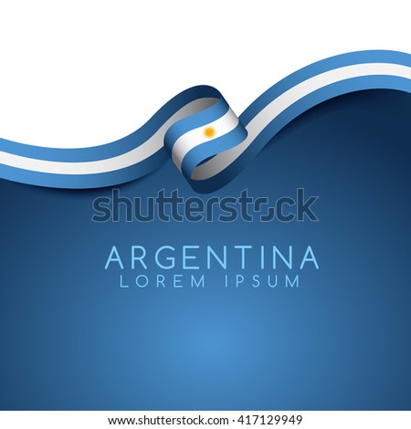 Argentina Flag Ribbon : Vector Illustration